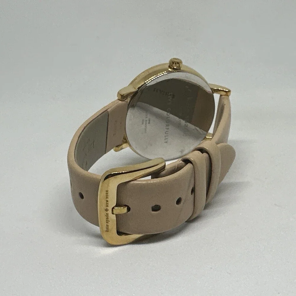 Kate Spade New York Metro 0586 Women's Beige Leather Analog Dial Watch HME645